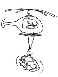 Elicopter care ridică o mașină