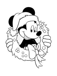 Mickey Mouse într-o coroniță de Crăciun