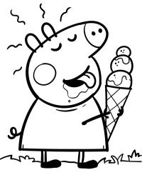 Purcelușa Peppa mănâncă înghețată