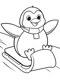 Pinguin pe sanie