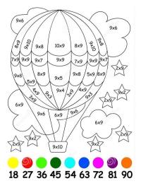 Colorează pe numere un balon cu aer cald