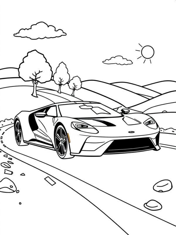 Ford GT de colorat