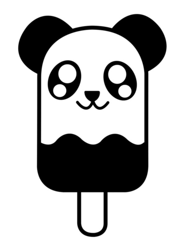 Înghețată Kawaii Panda de colorat