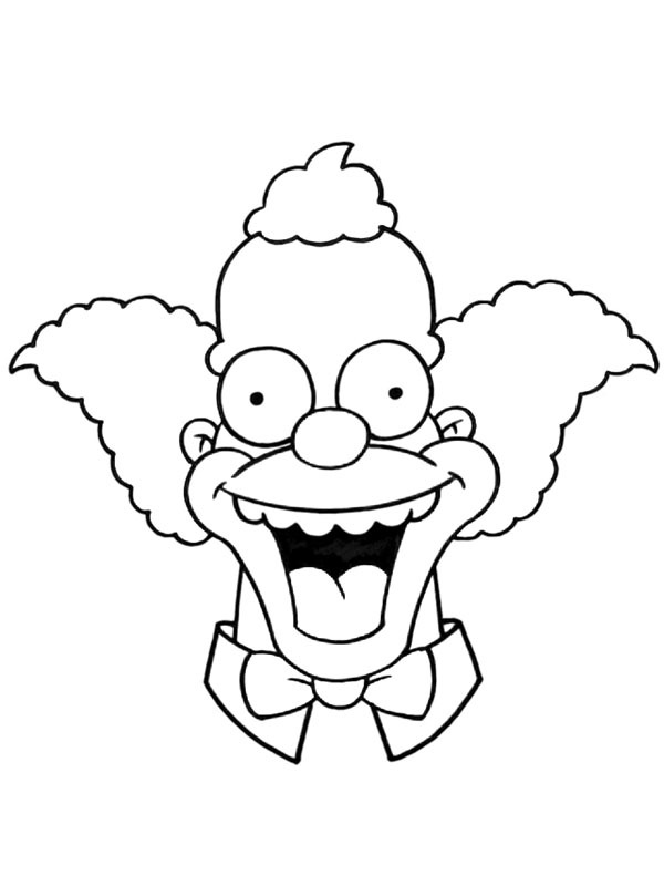 Clovnul Krusty de colorat