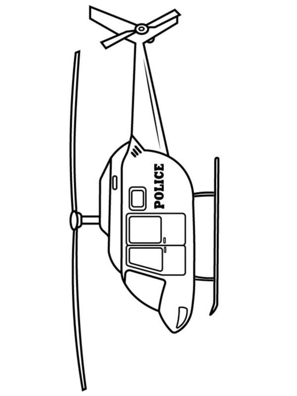 Elicopter de poliție de colorat