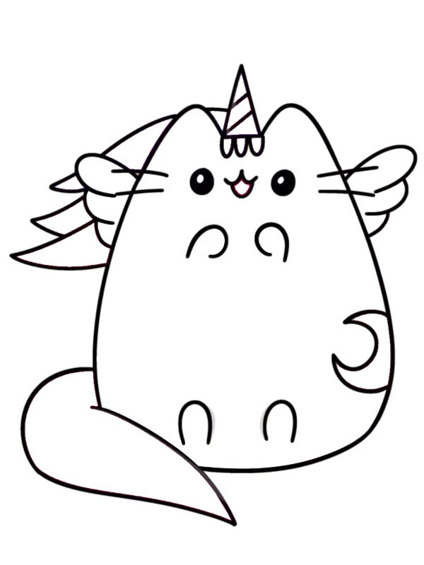 Pusheen unicorn de colorat