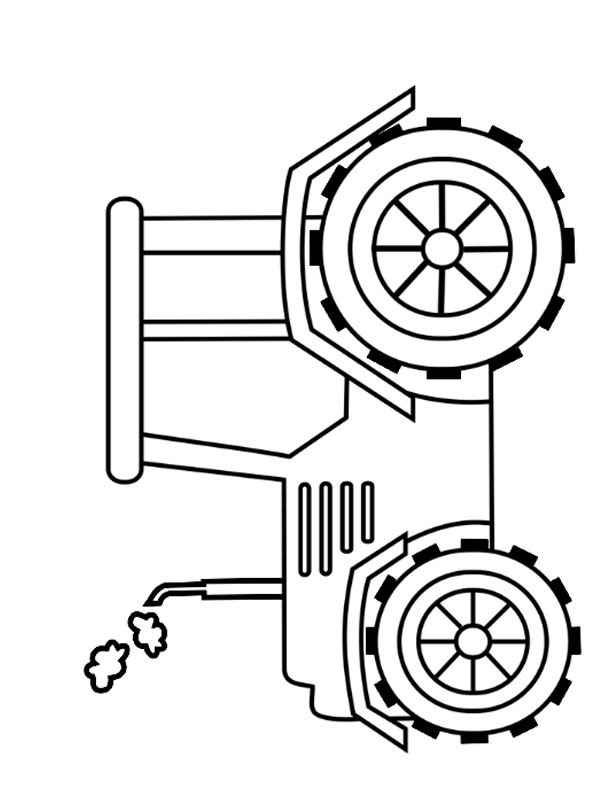 Tractor simplu de colorat