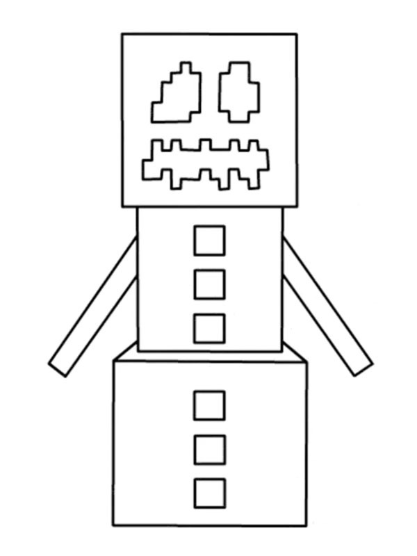 Snow Golem Minecraft de colorat